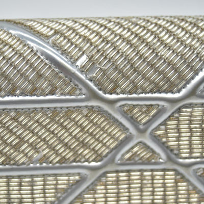 $3500 2016 CHRISTIAN DIOR Diorama Flap Bag Beaded Leather Small Silver 10020275