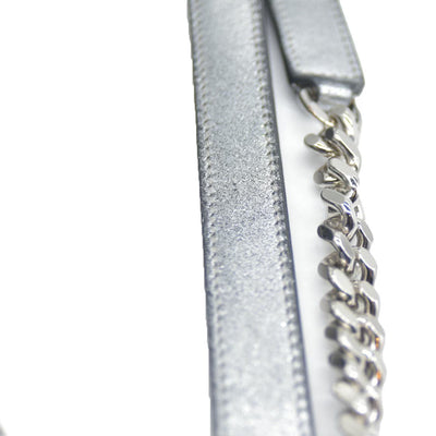 $2590 2019 Saint Laurent Leather Medium Metallic Niki Silver