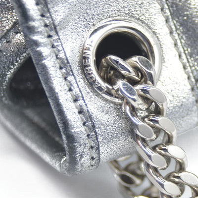 $2590 2019 Saint Laurent Leather Medium Metallic Niki Silver