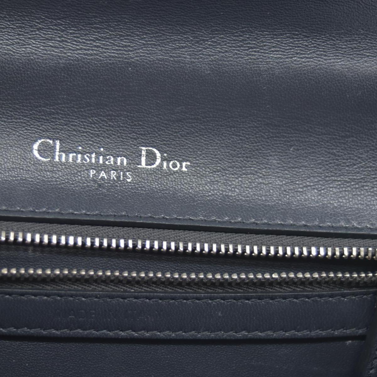 $3500 2016 CHRISTIAN DIOR Diorama Flap Bag Beaded Leather Small Silver 10020275