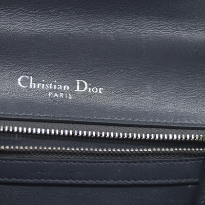 $3500 2016 CHRISTIAN DIOR Diorama Flap Bag Beaded Leather Small Silver 10020275