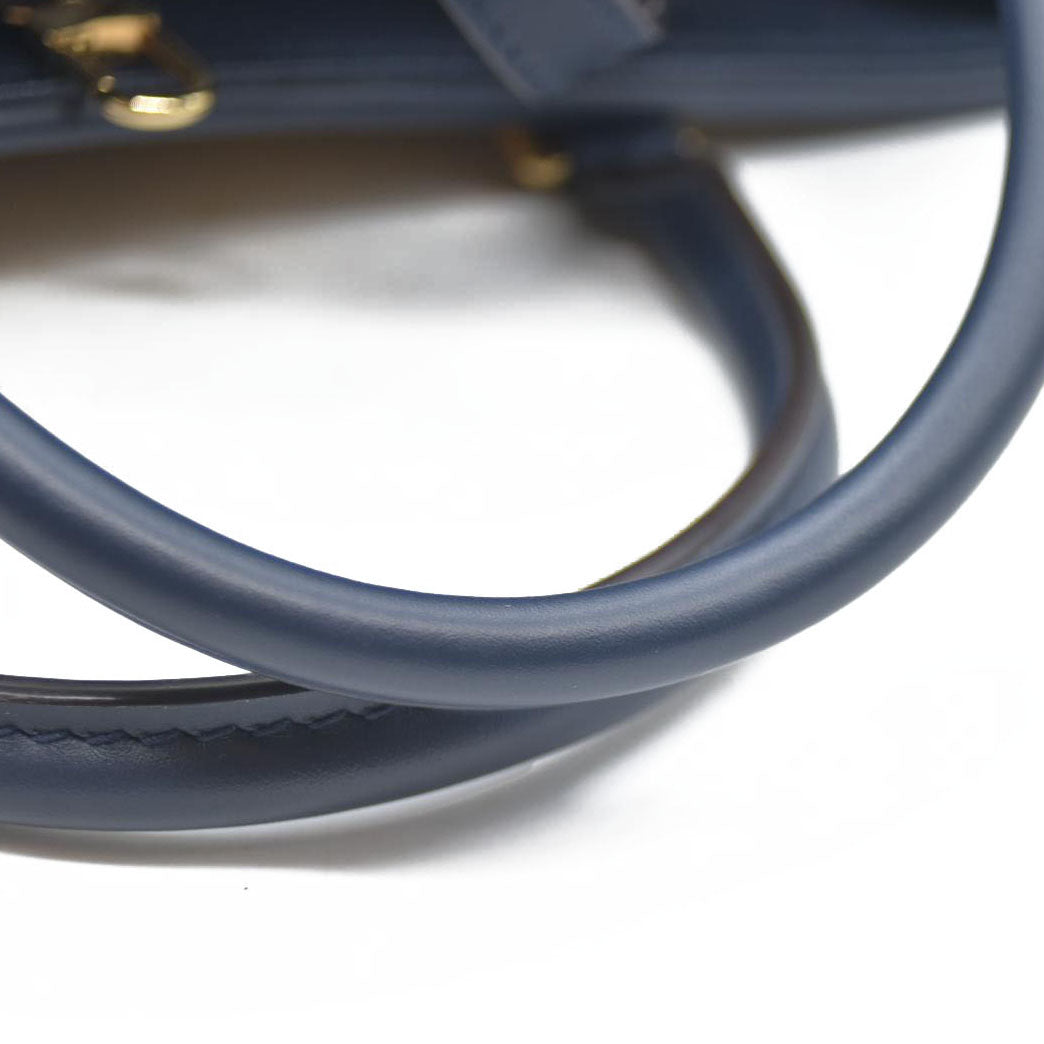 Louis Vuitton Raffia Calfskin Monogram Giant Onthego MM Blue