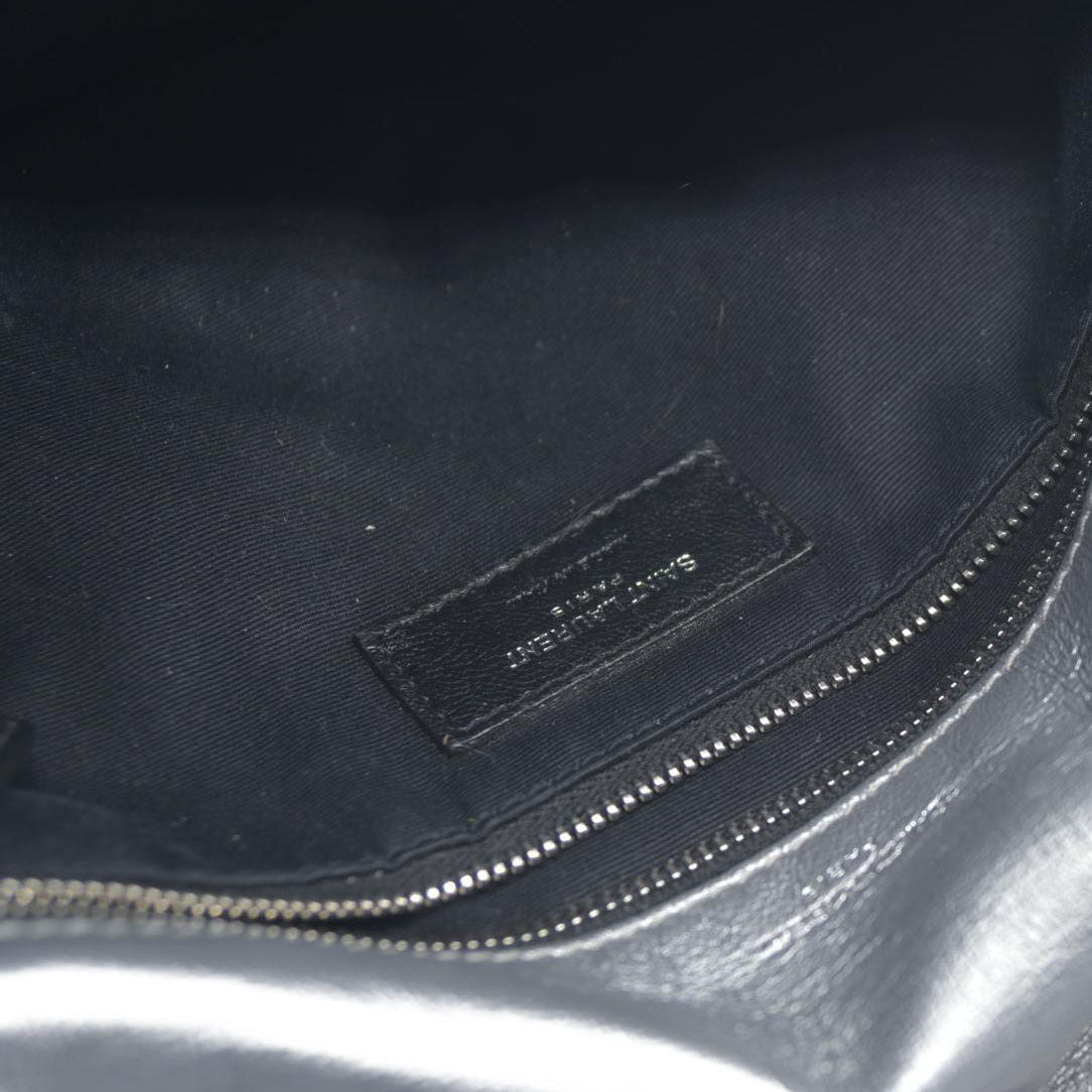 $2590 2019 Saint Laurent Leather Medium Metallic Niki Silver