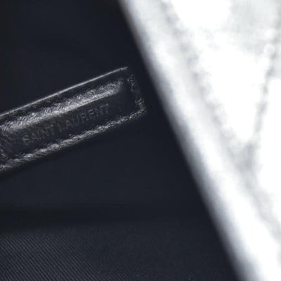 $2590 2019 Saint Laurent Leather Medium Metallic Niki Silver