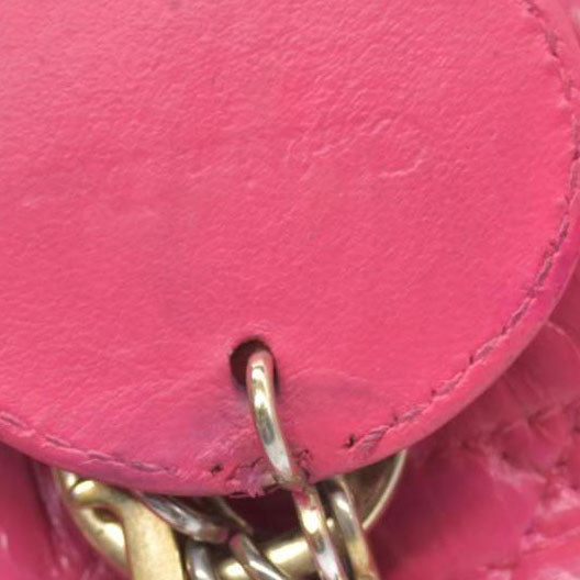 $6700 Christian Dior Lambskin Cannage Medium Lady Dior Fuchsia 10020295