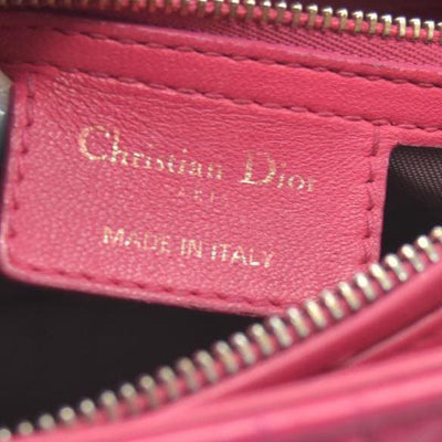 $6700 Christian Dior Lambskin Cannage Medium Lady Dior Fuchsia 10020295