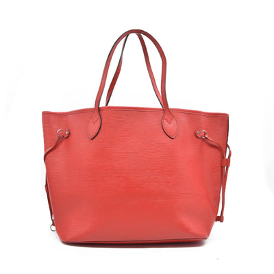 $2640 AUCTION Louis Vuitton  Epi Neverfull MM Coquelicot