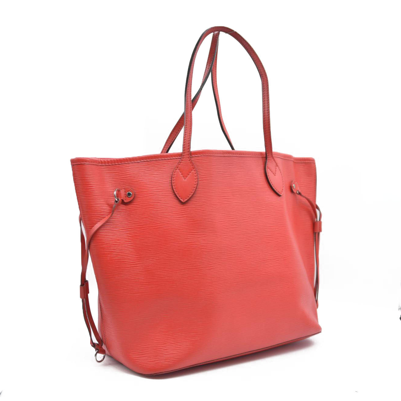 $2640 AUCTION Louis Vuitton  Epi Neverfull MM Coquelicot