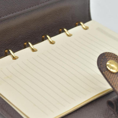 $505 Louis Vuitton Damier Ebene Small Ring Agenda Cover