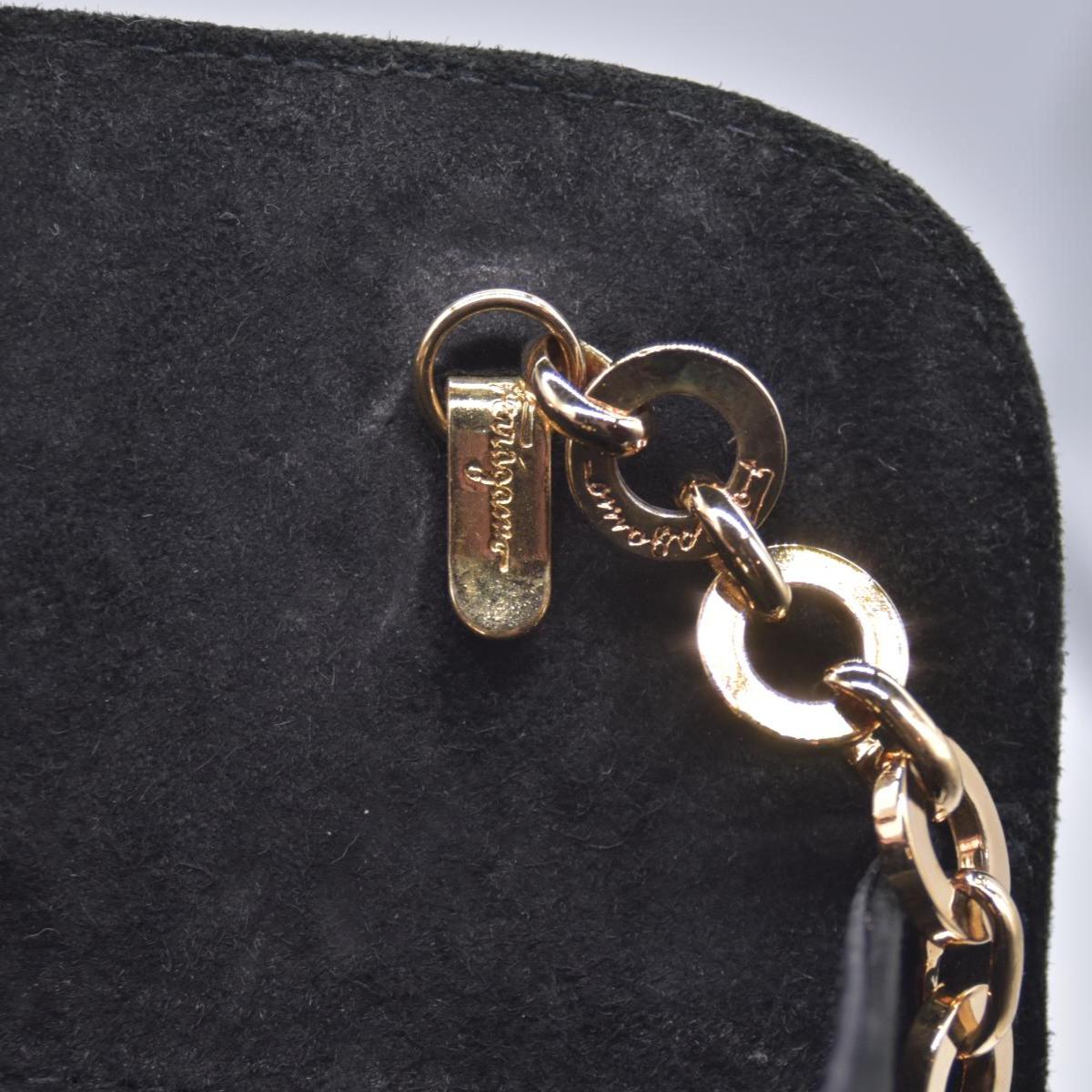 $1660 Salvatore Ferragamo Velvet Gancini Shoulder Bag CONSIGNMENT