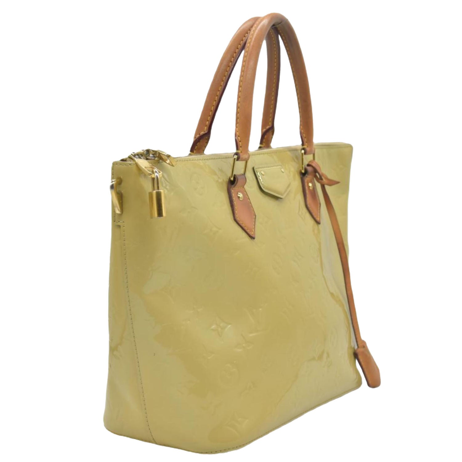 $1560 2014 LOUIS VUITTON Vernis Montebello PM Dune DR2114