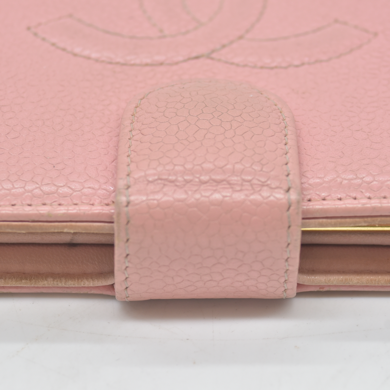 $625 Chanel Caviar Timeless CC French Wallet Pink