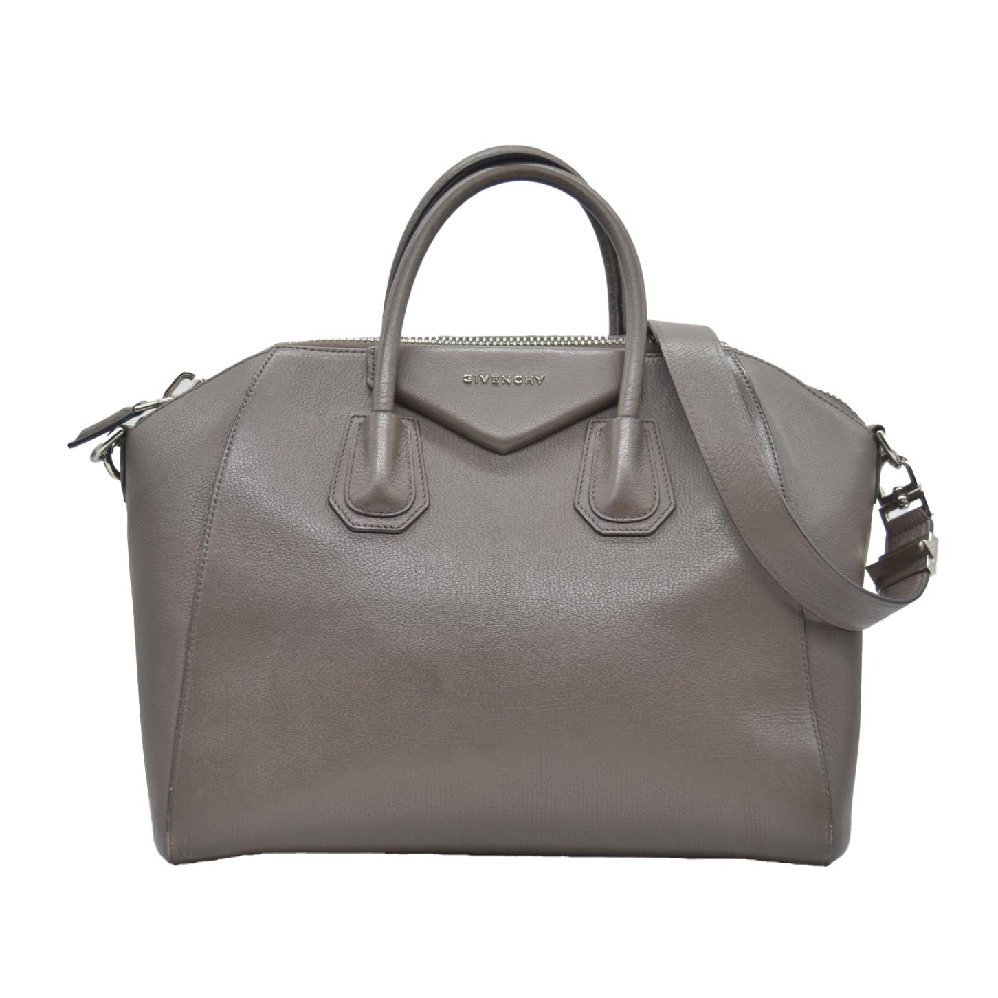 $2750 Givenchy Leather Grey Sugar Goatskin Leather Antigona Bag Medium