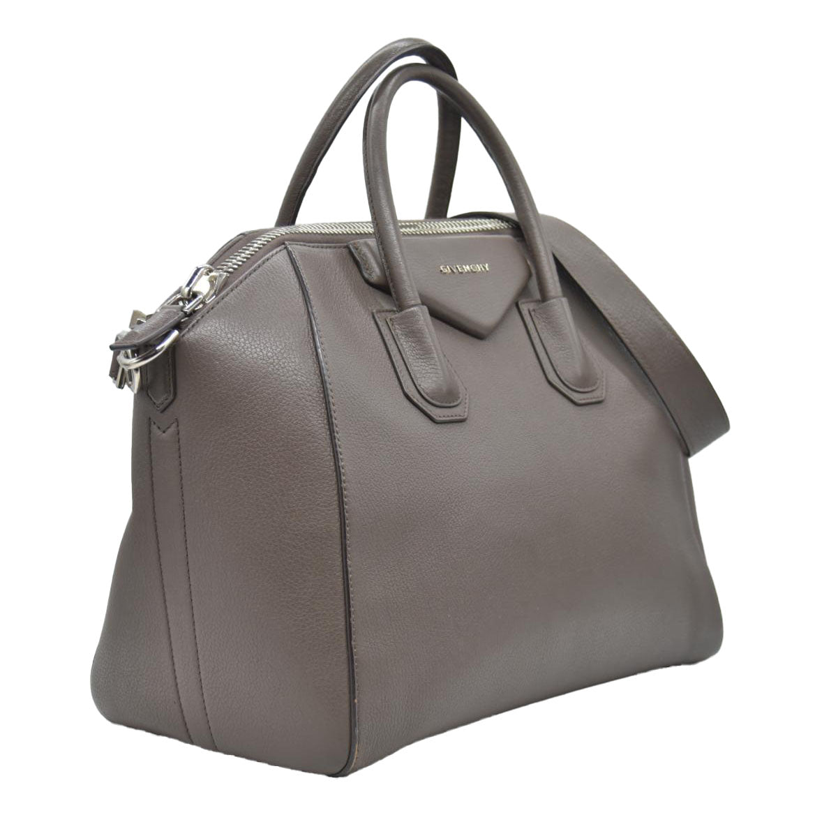 $2750 Givenchy Leather Grey Sugar Goatskin Leather Antigona Bag Medium 10020171