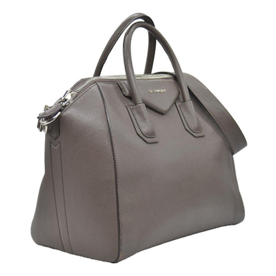 $2750 Givenchy Leather Grey Sugar Goatskin Leather Antigona Bag Medium 10020171