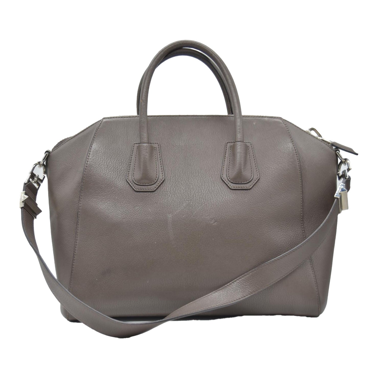 $2750 Givenchy Leather Grey Sugar Goatskin Leather Antigona Bag Medium 10020171