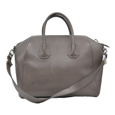 $2750 Givenchy Leather Grey Sugar Goatskin Leather Antigona Bag Medium 10020171