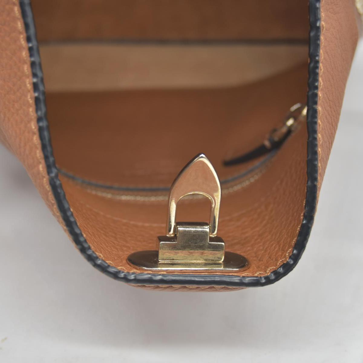 $2275 Valentino Pebbled Calfskin Small Rockstud Flip-Lock Messenger Bag Brown