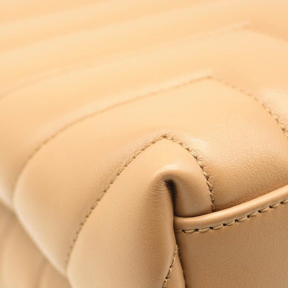 NEW SAINT LAURENT Calfskin Y Quilted Monogram Medium Loulou Chain Satchel Nude Powder