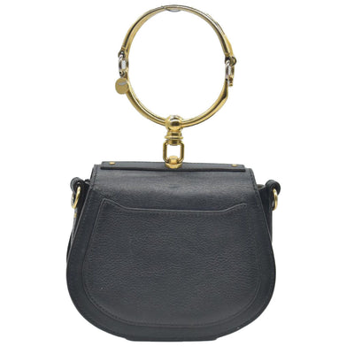 $1690 Chloe Calfskin Small Nile Bracelet Bag Black