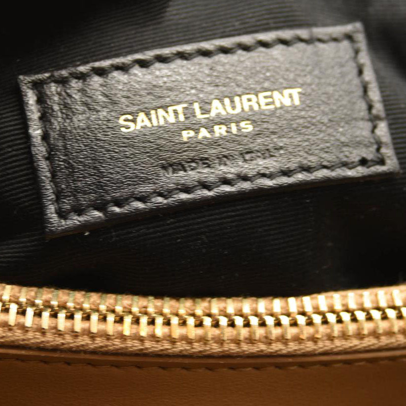 NEW SAINT LAURENT Calfskin Y Quilted Monogram Medium Loulou Chain Satchel Nude Powder