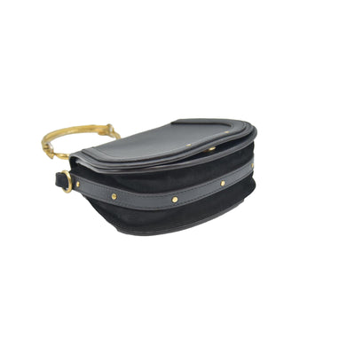 $1690 Chloe Calfskin Small Nile Bracelet Bag Black