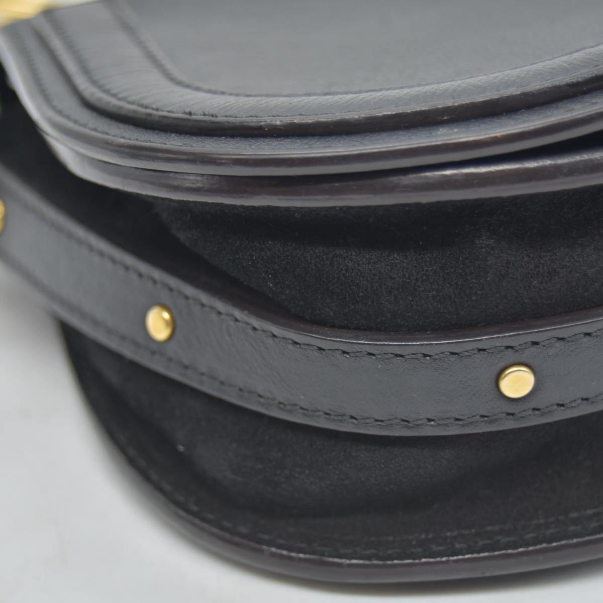 $1690 Chloe Calfskin Small Nile Bracelet Bag Black