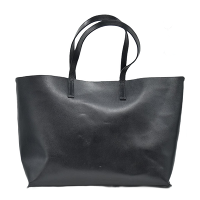 $1600 2018 Saint Laurent Vintage Calfskin Perforated East West Shopping Tote Black 10020170