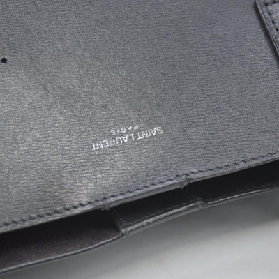 $1600 2018 Saint Laurent Vintage Calfskin Perforated East West Shopping Tote Black 10020170