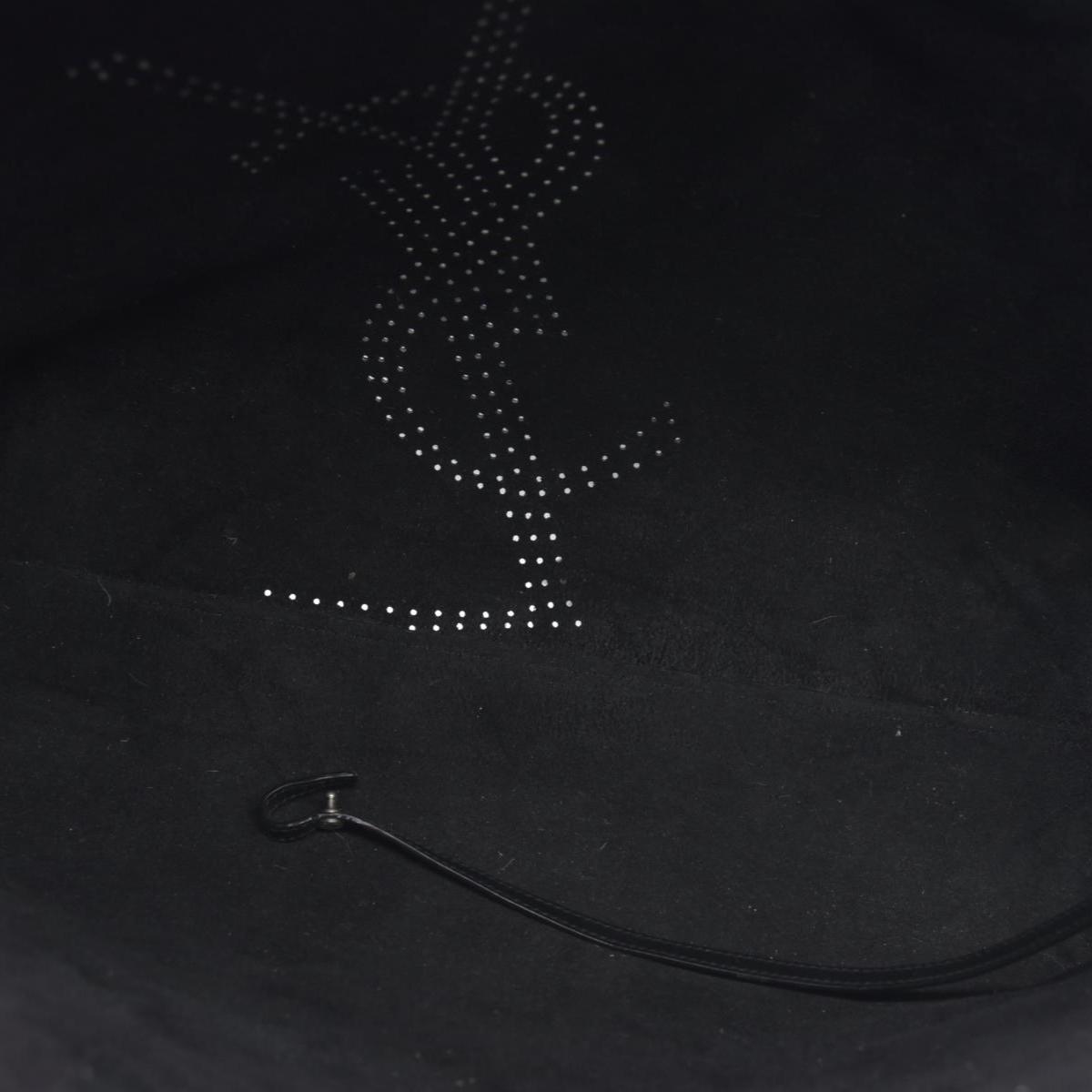 $1600 2018 Saint Laurent Vintage Calfskin Perforated East West Shopping Tote Black 10020170
