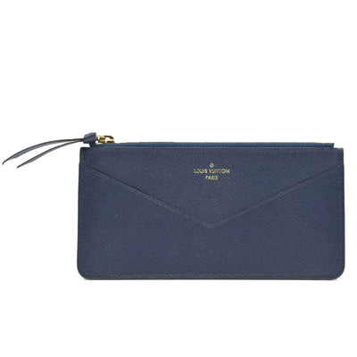 Louis Vuitton  Calfskin Jeanne Wallet Zippered Insert Dark Blue
