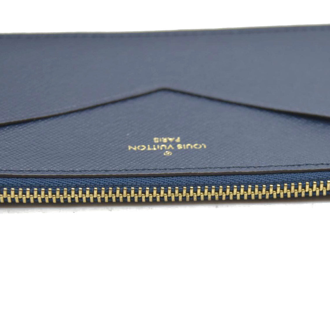 Louis Vuitton  Calfskin Jeanne Wallet Zippered Insert Dark Blue