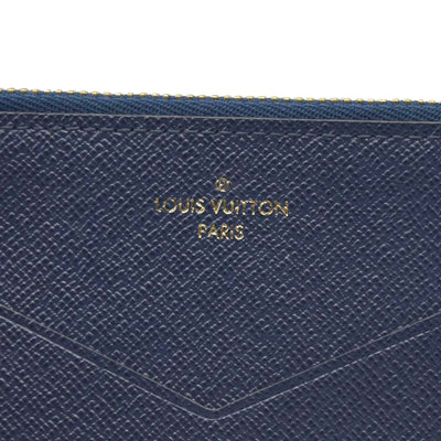 Louis Vuitton  Calfskin Jeanne Wallet Zippered Insert Dark Blue