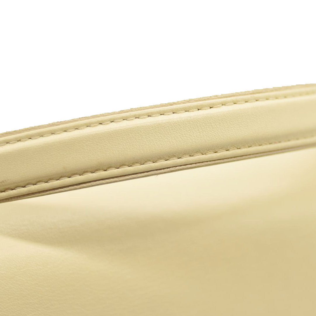 Chanel Shiny Calfskin Goatskin Quilted Small Coco Curve Messenger Flap White