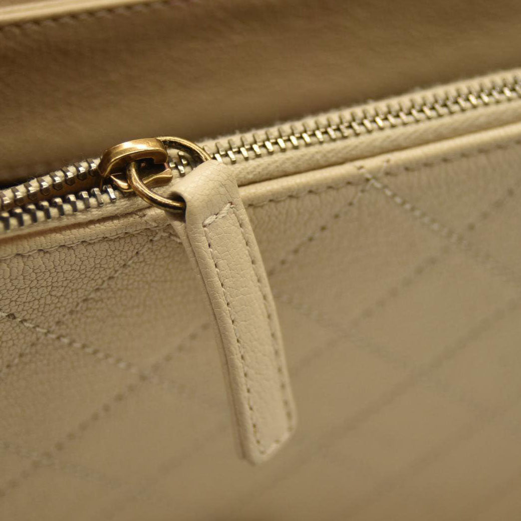 Chanel Shiny Calfskin Goatskin Quilted Small Coco Curve Messenger Flap White