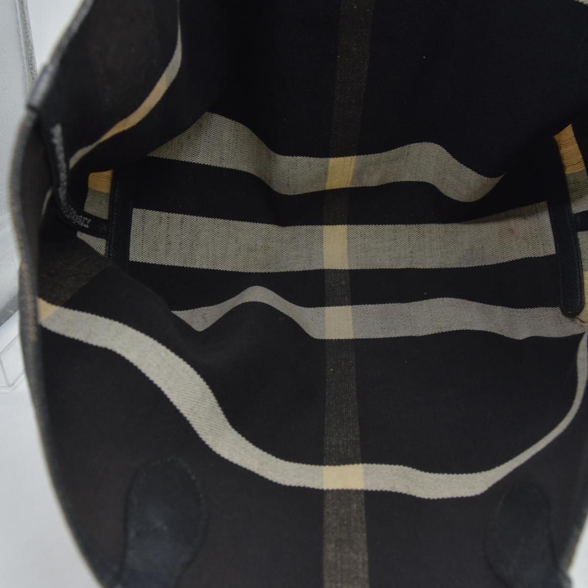 $900 Burberry Coated Canvas Mega Check Medium Doodle Tote Black White