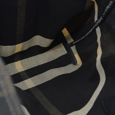 $900 Burberry Coated Canvas Mega Check Medium Doodle Tote Black White
