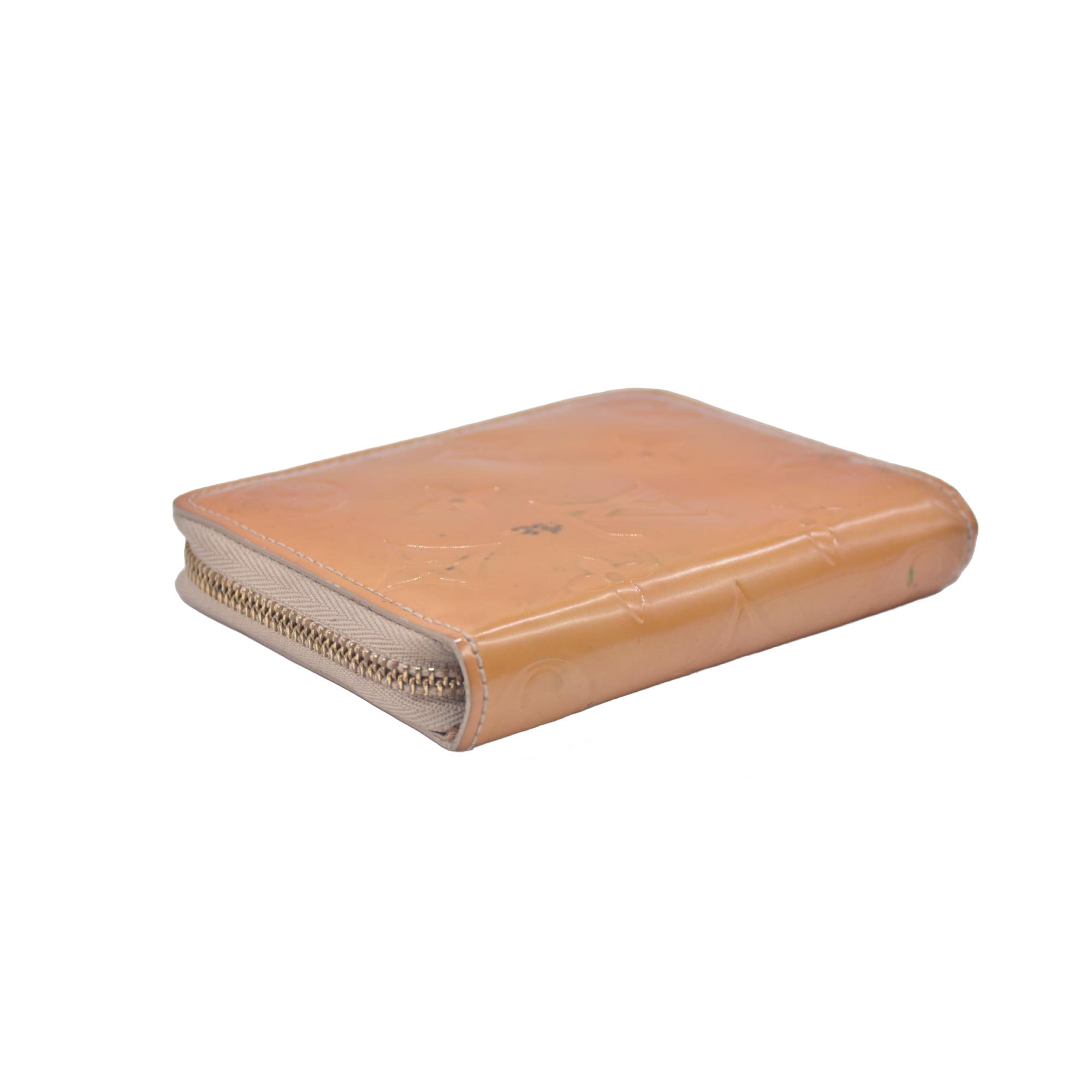 $520 1999 Louis Vuitton Vernis Zippy Coin Purse Wallet Beige BJ0959 10019326