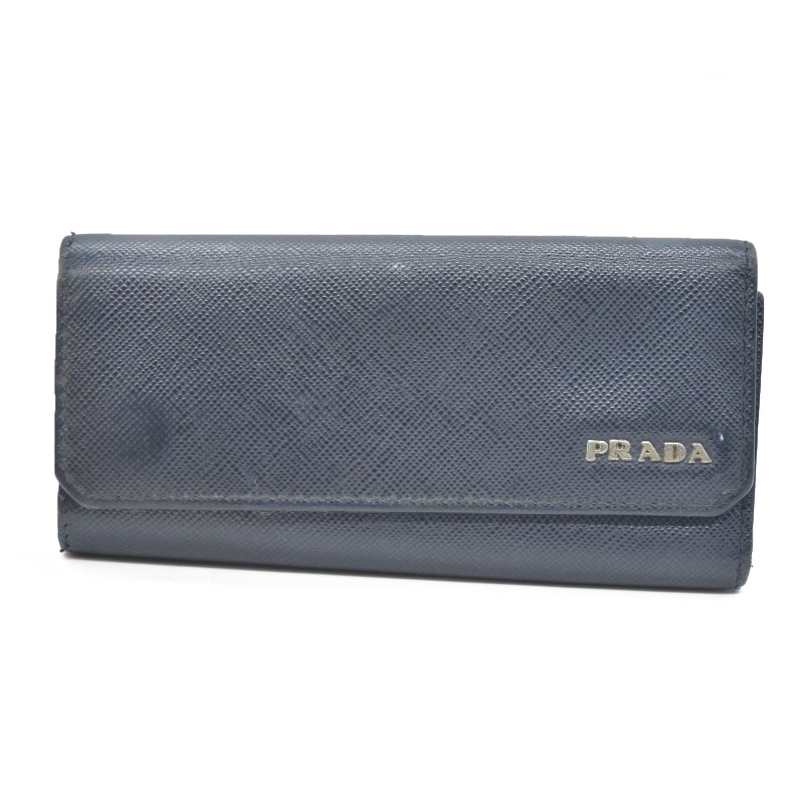 PRADA Logo Saffiano Leather 6 Ring Key Case Navy blue AUCTION $595