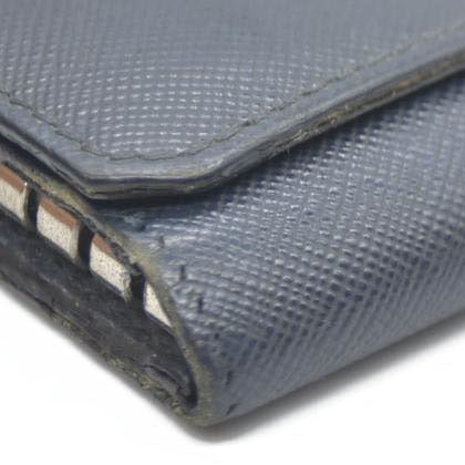 PRADA Logo Saffiano Leather 6 Ring Key Case Navy blue AUCTION $595