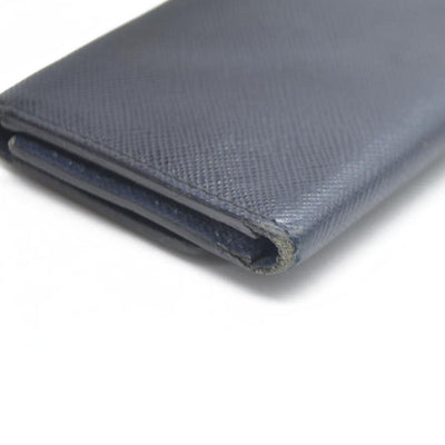 PRADA Logo Saffiano Leather 6 Ring Key Case Navy blue AUCTION $595