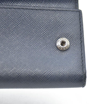 PRADA Logo Saffiano Leather 6 Ring Key Case Navy blue AUCTION $595