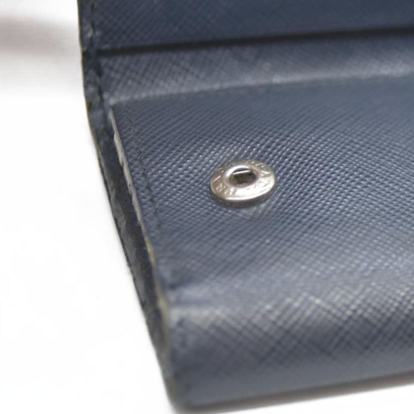 PRADA Logo Saffiano Leather 6 Ring Key Case Navy blue AUCTION $595