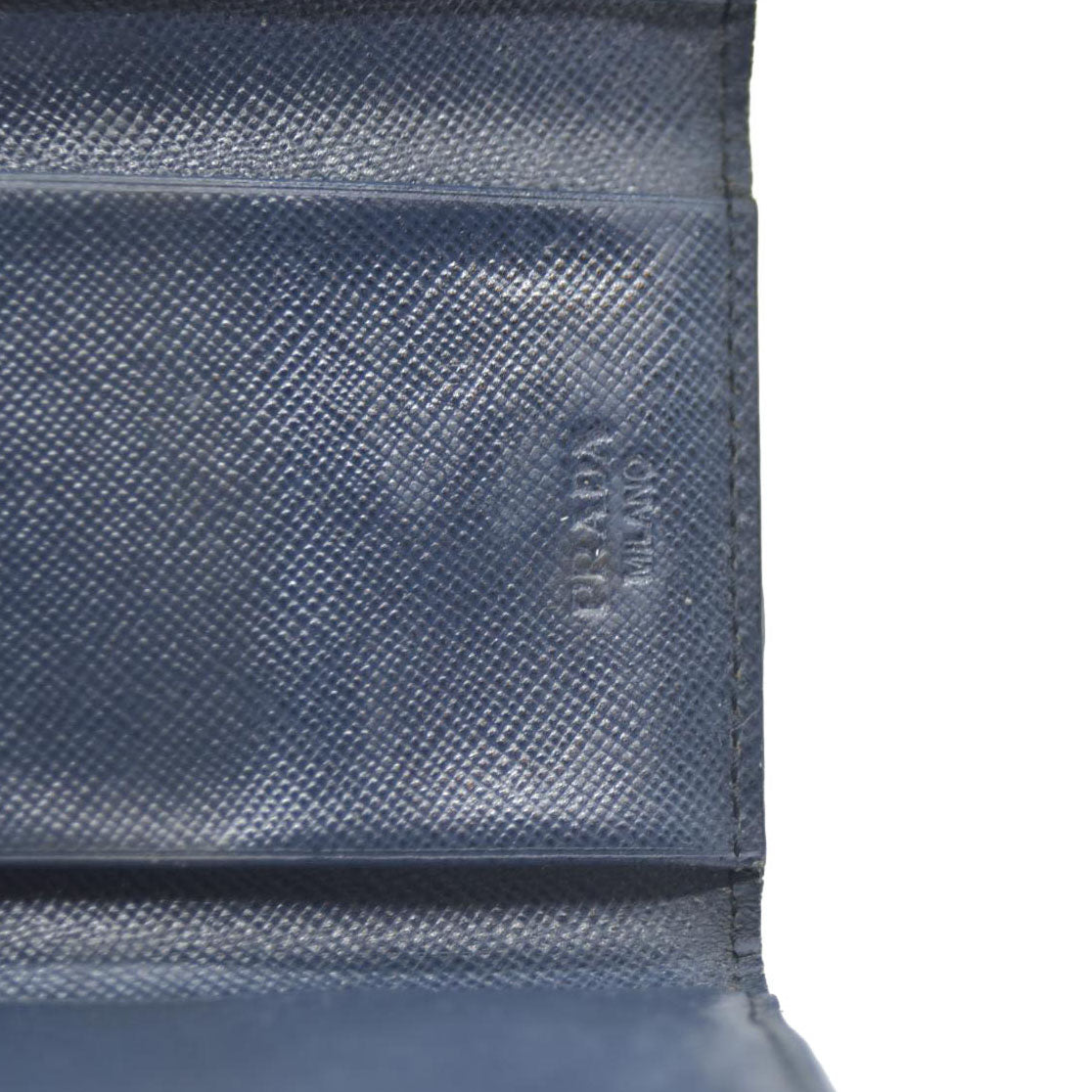 PRADA Logo Saffiano Leather 6 Ring Key Case Navy blue AUCTION $595
