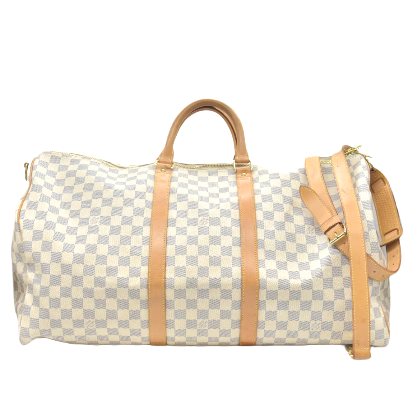 $2700 2007 Louis Vuitton Damier Azur Keepall Bandouliere 55