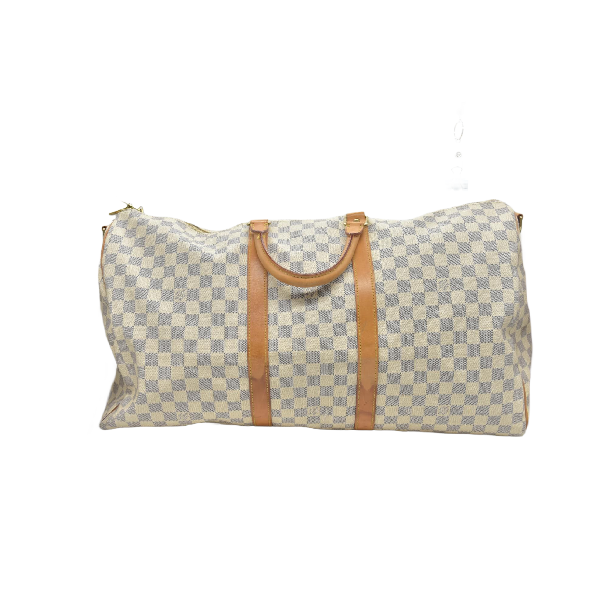 $2700 2007 Louis Vuitton Damier Azur Keepall Bandouliere 55