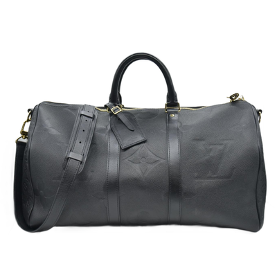 $3900 Louis Vuitton Empreinte Monogram Giant Keepall Bandouliere 45 Black 10020175