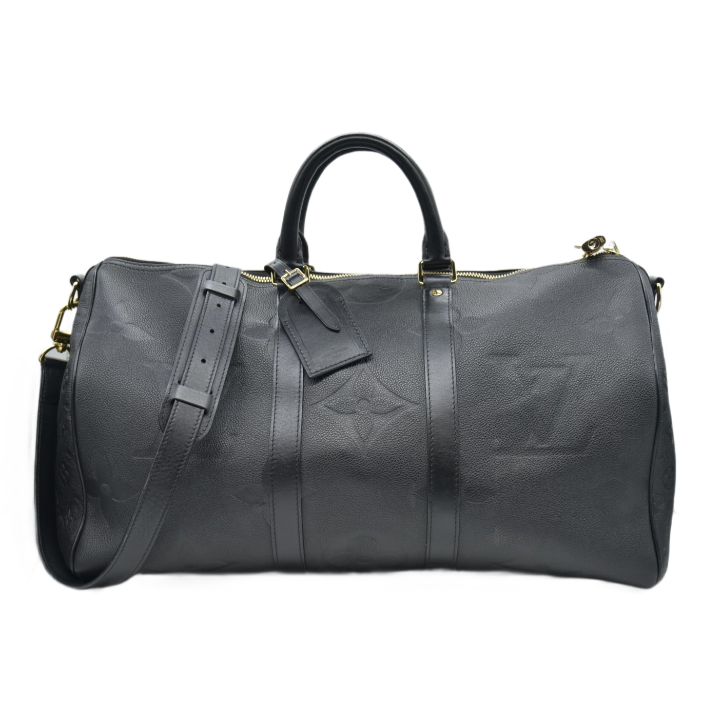 $3900 Louis Vuitton Empreinte Monogram Giant Keepall Bandouliere 45 Black