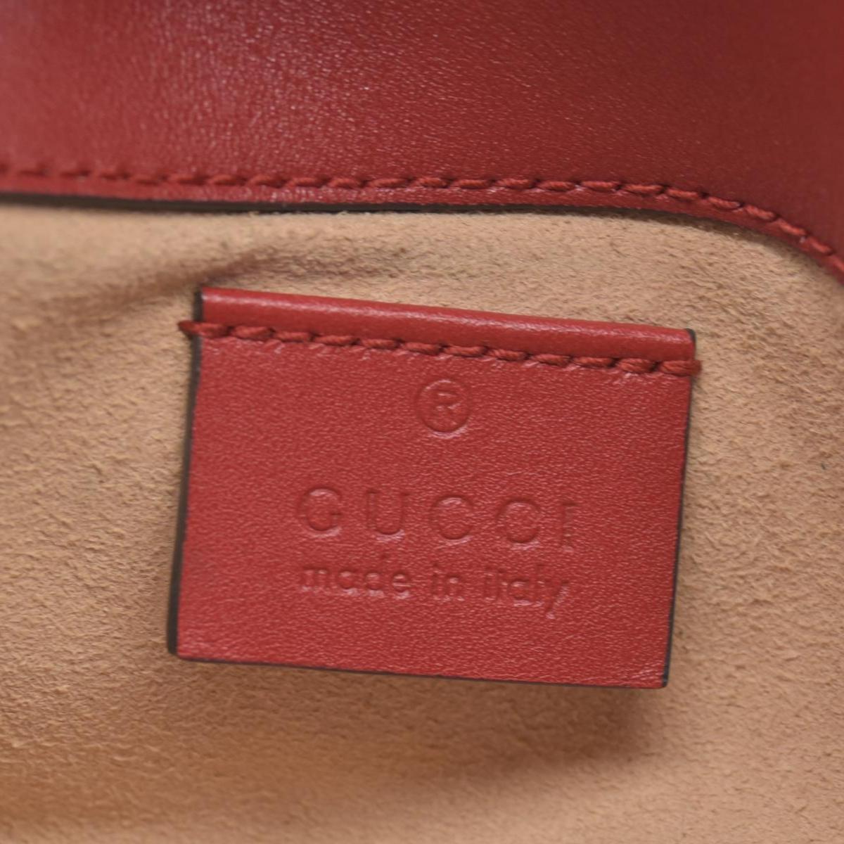 $1550 Gucci Calfskin Matelasse Super Mini GG Marmont Shoulder Bag Hibiscus Red
