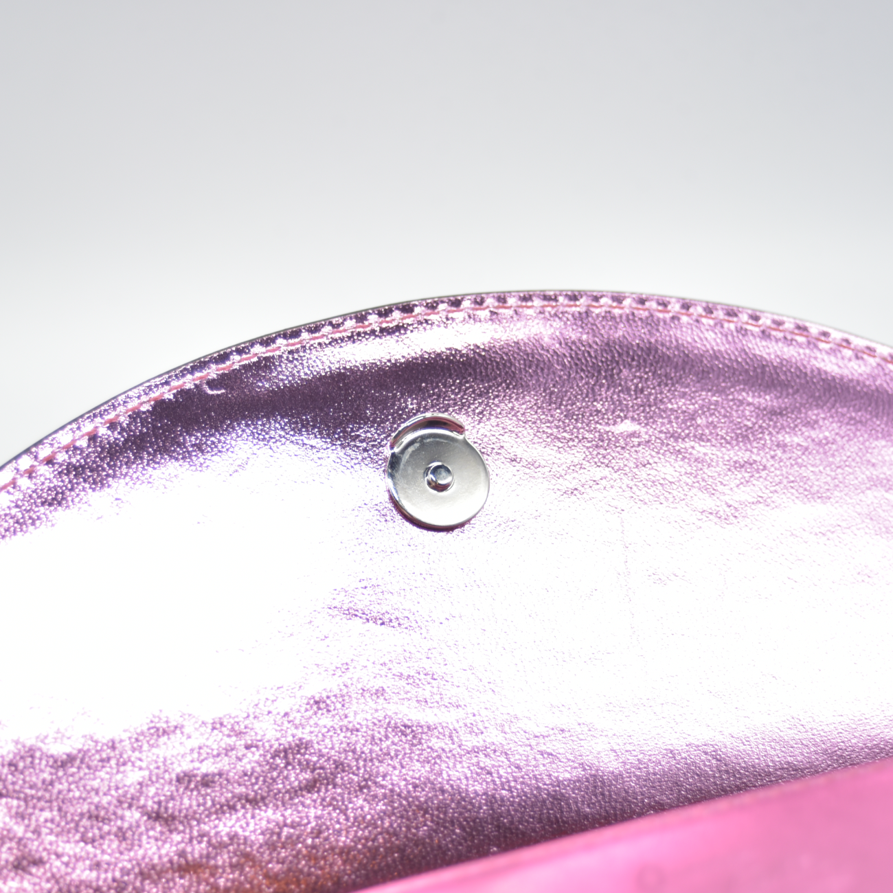 $1390 Christian Louboutin Calfskin Loubi54 Crossbody Clutch Pink Metallic